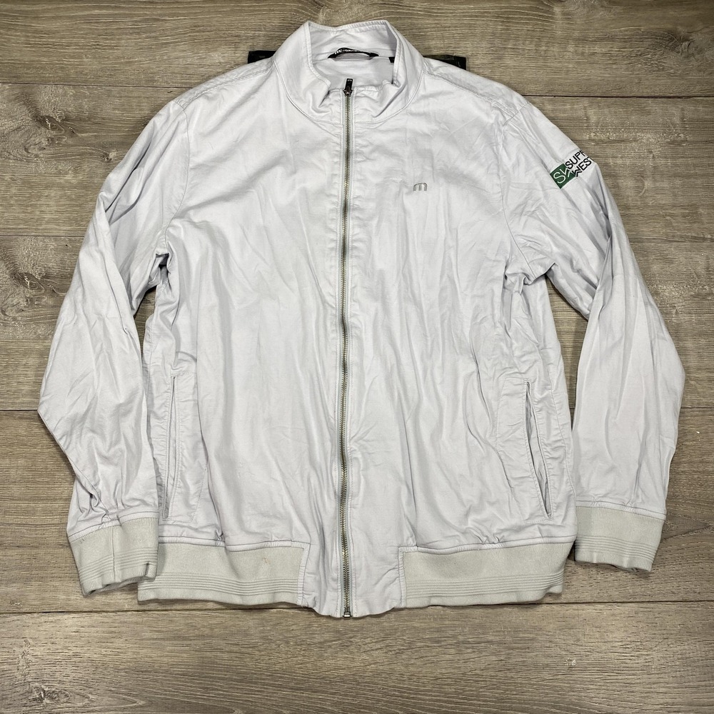 Travis Mathew Jacket Mens Large White Full Zip Supima West Golf Lightweight